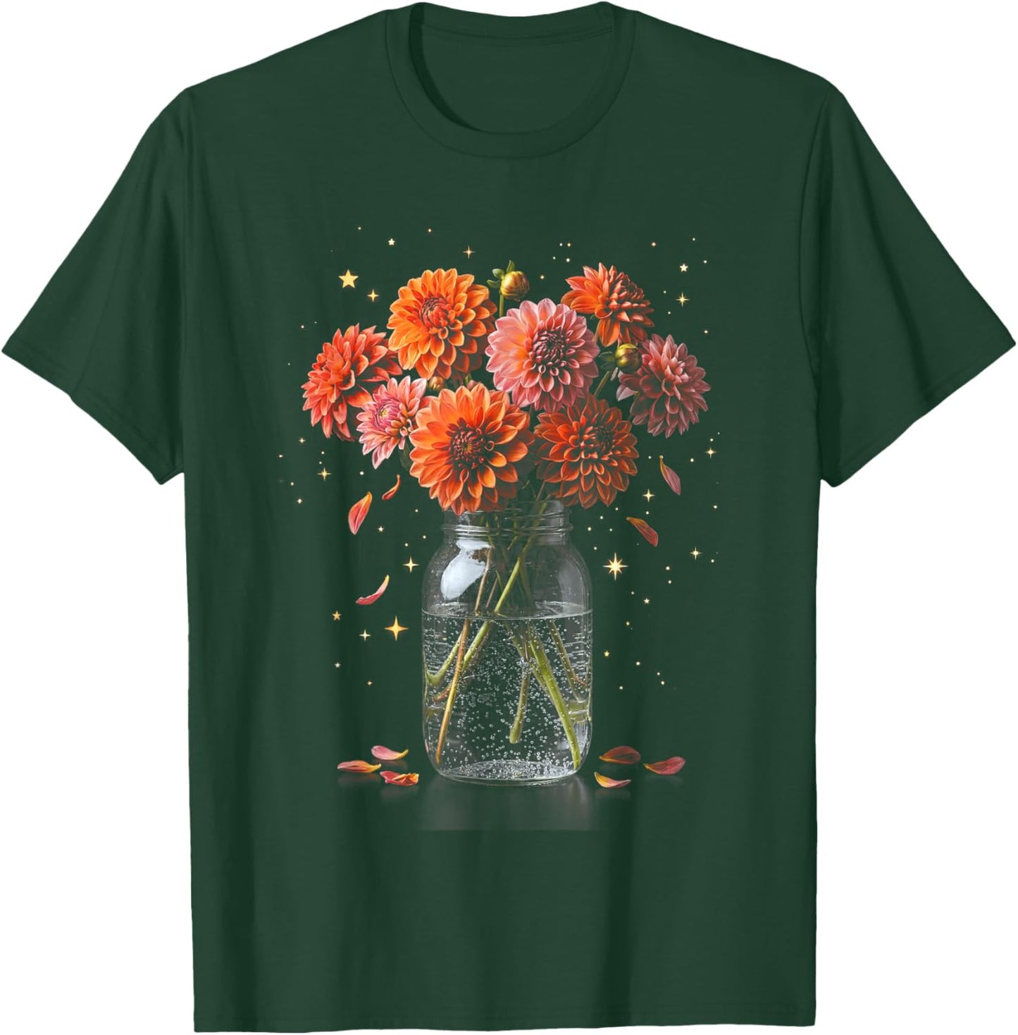 Dahlia Flower Summer T-Shirt - T-Shirt | Forest