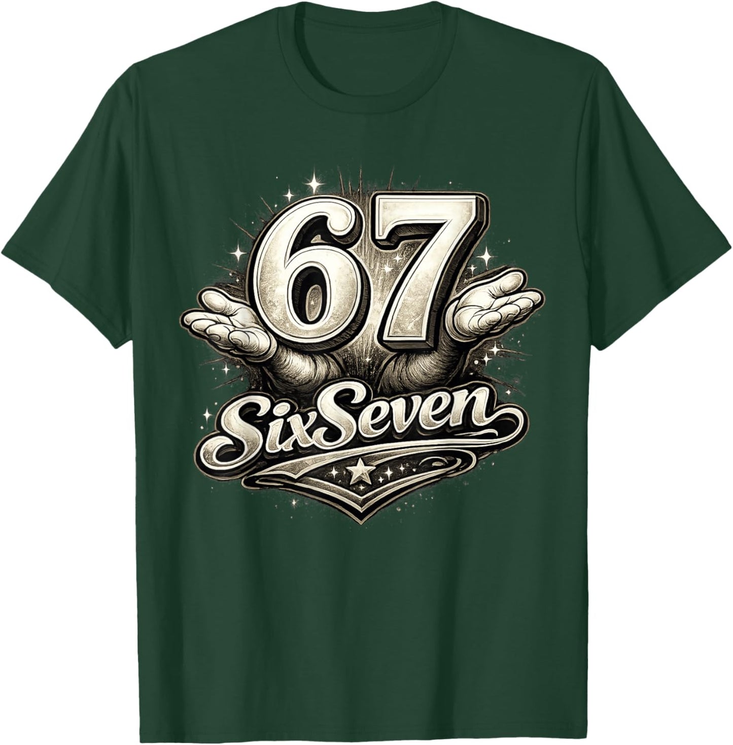 Six Seven 67 Meme lustiges Zahlen Design für Kinder Teenager T-Shirt - T-Shirt | Forest