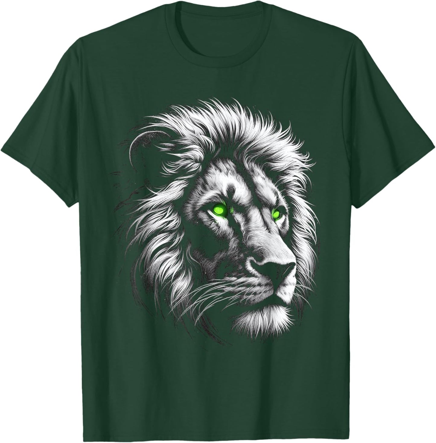 Lion King Of Animals From Africa With Green Eyes T-Shirt - T-Shirt | Forest