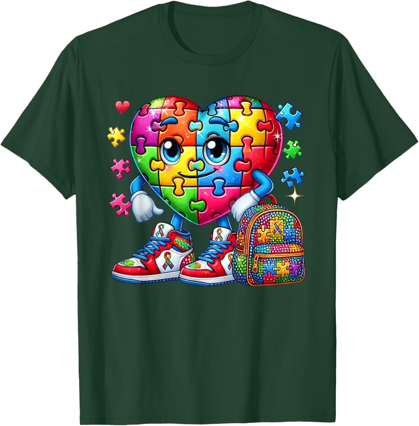 Autism Awareness Accept Understand Love Autistic Puzzle T-Shirt - T-Shirt | Forest