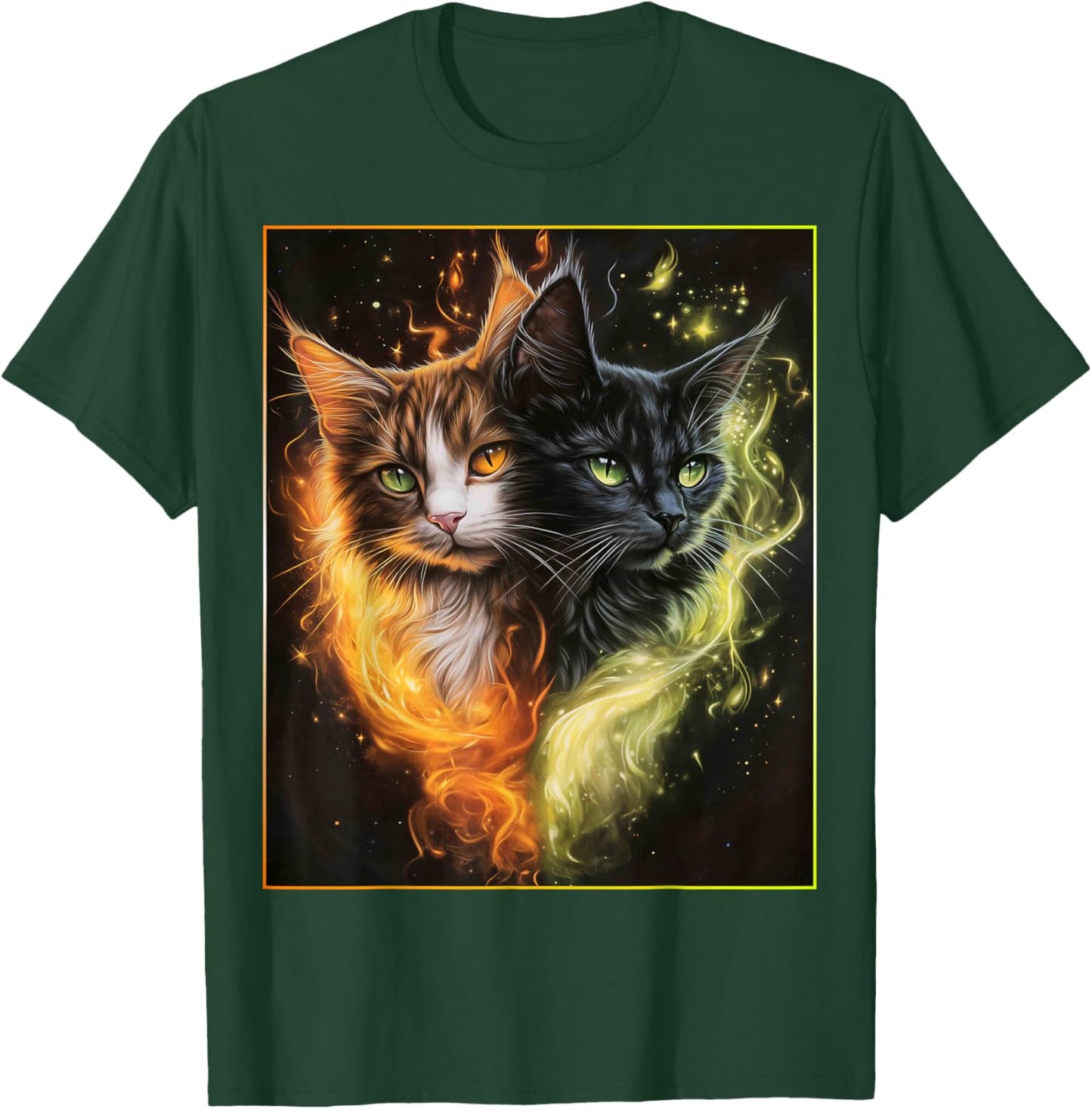 Cute Magical Cat Kitten Fantasy Art Design T-Shirt - T-Shirt | Forest