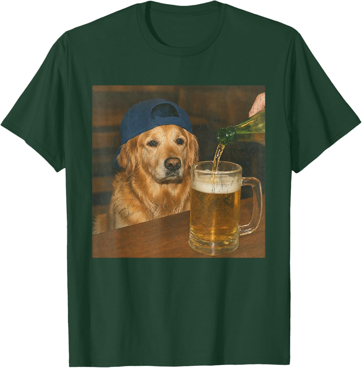 Golden Retriever Drinking Beer Shirt Funny Dog Meme Art T-Shirt - T-Shirt | Forest