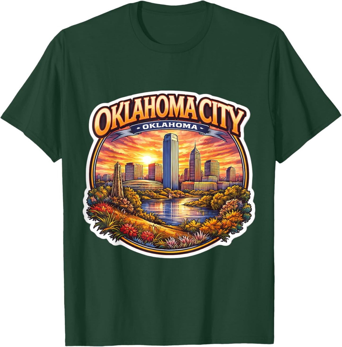 Oklahoma City Souvenir State Capital Vintage Memorabilia OKC T-Shirt - T-Shirt | Forest