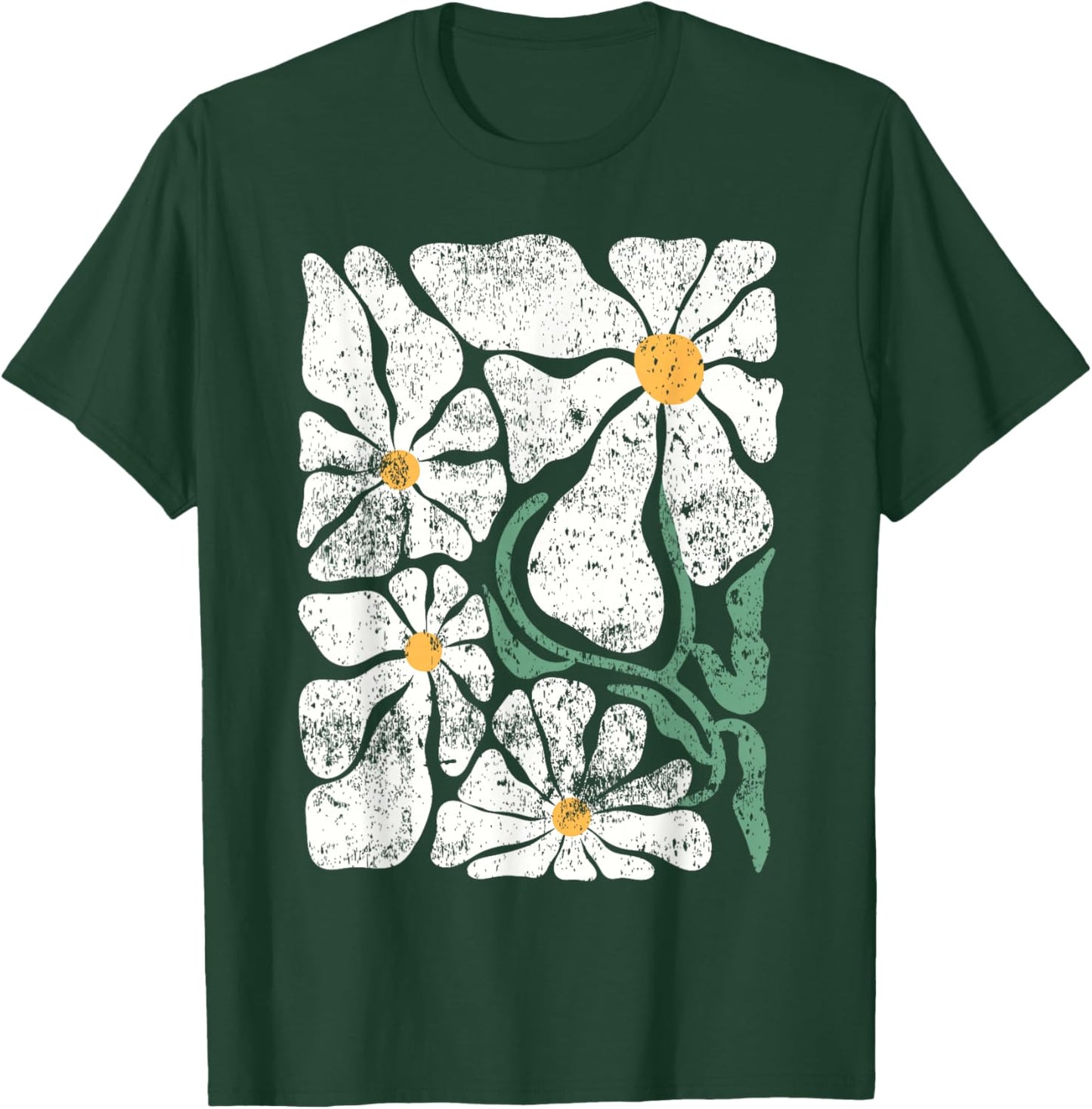 Daisy Floral Boho Retro Flower Wildflower Lover Botany T-Shirt - T-Shirt | Forest