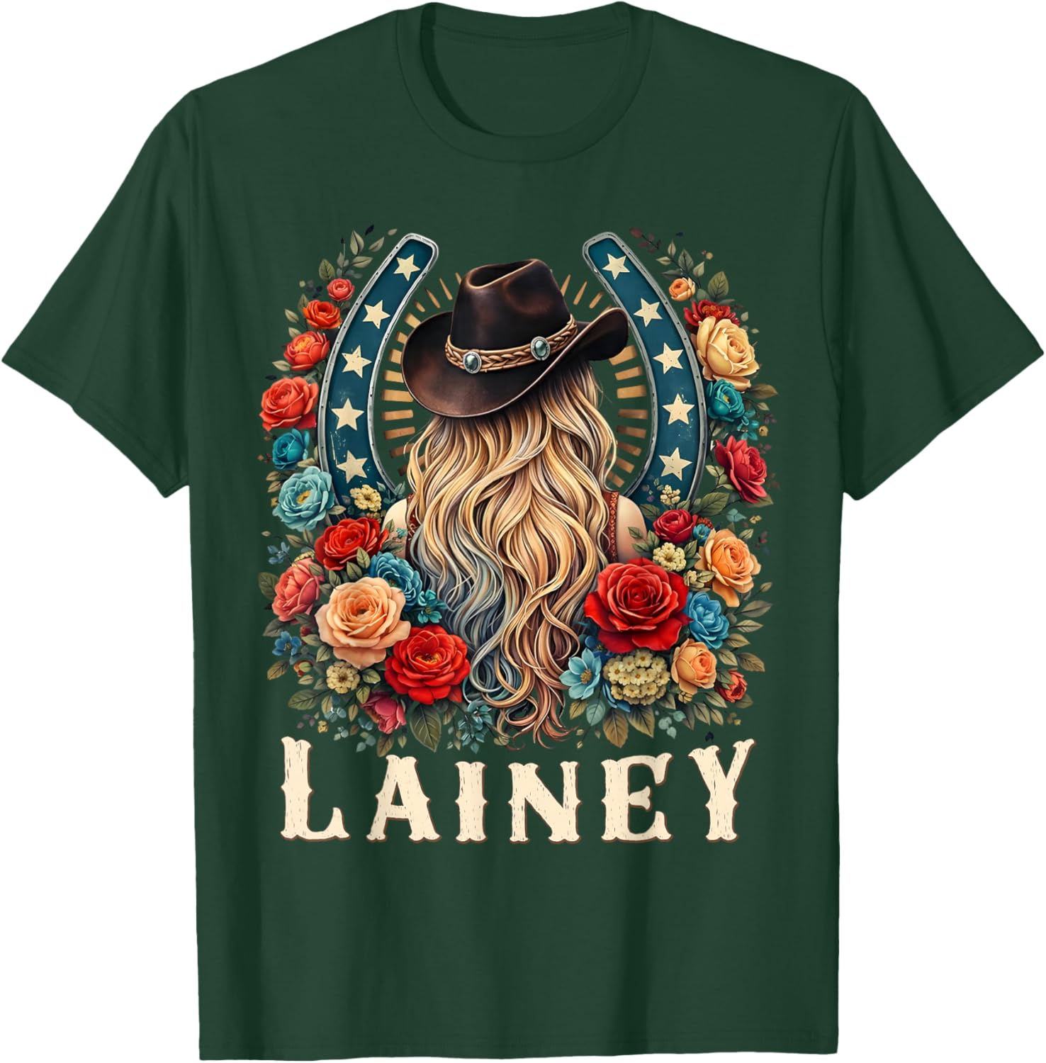 Retro Lainey Name T-Shirt - T-Shirt | Forest