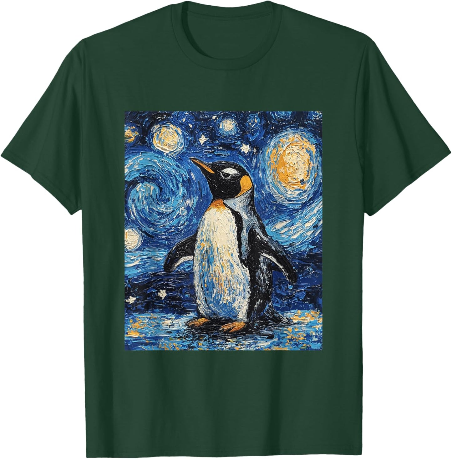 Penguin Bird - Van Gogh Style - Starry Night T-Shirt - T-Shirt | Forest
