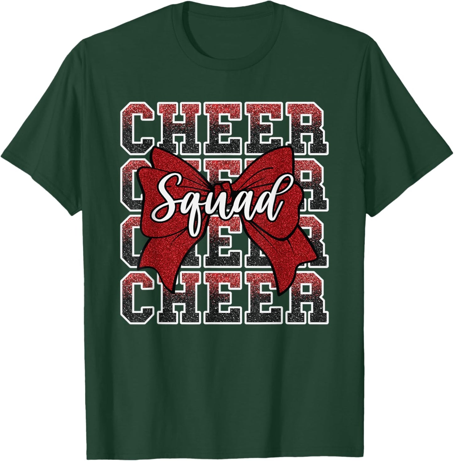 Red Cheer Squad Funny Sport Cheerleader Cheerleading Team T-Shirt - T-Shirt | Forest