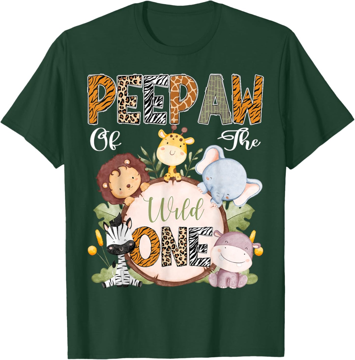 Peepaw Of The Wild One 1St Birthday Safari Woodland T-Shirt - T-Shirt | Forest