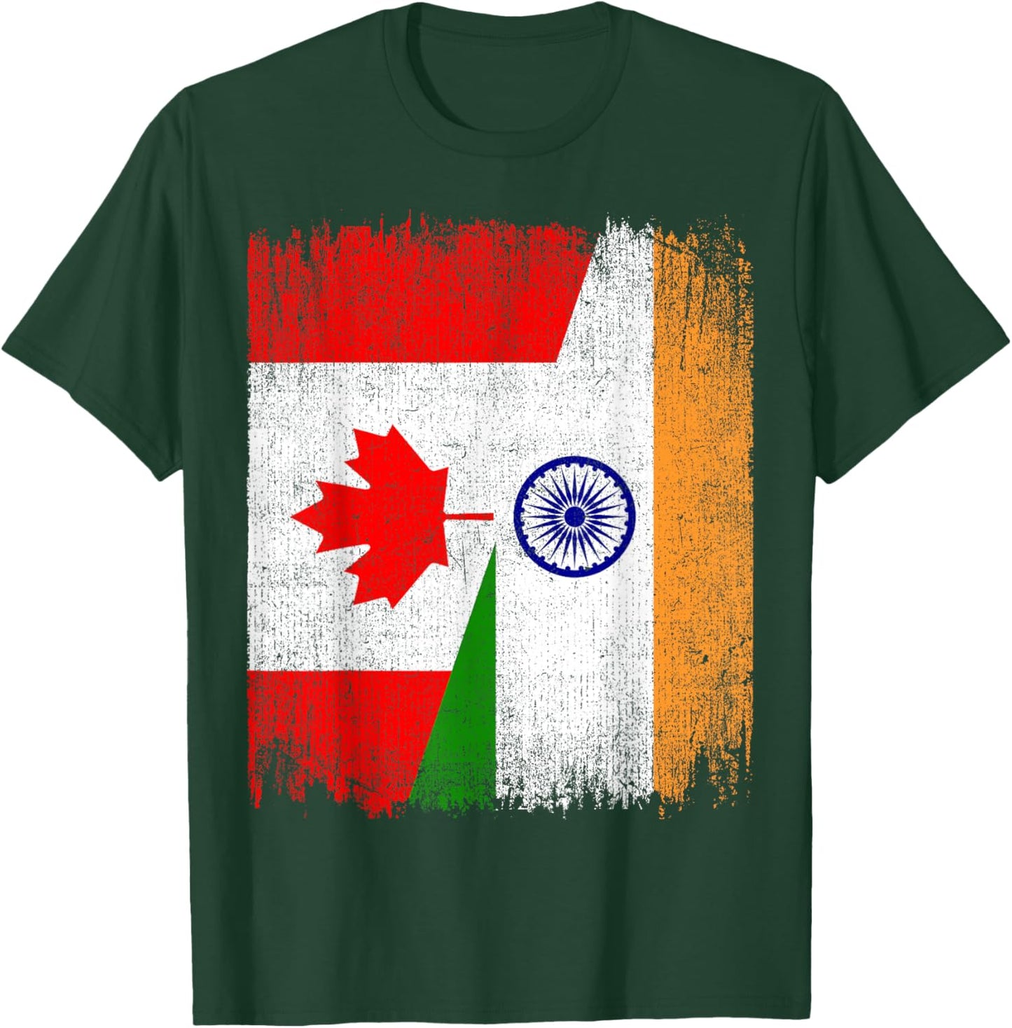 Half Canada India Flag Canadian Indian Pride Roots T-Shirt - T-Shirt | Forest