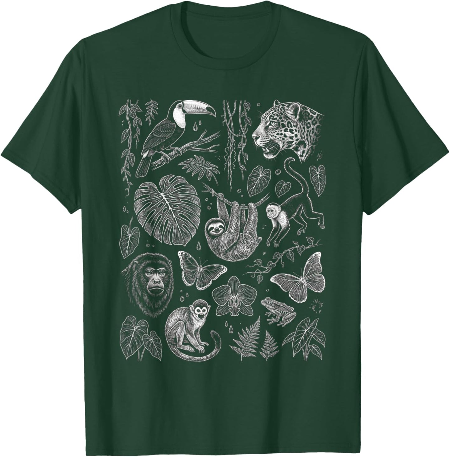 Animaux de la Jungle Animaux tropicaux Graphiques T-Shirt - T-Shirt | Forest