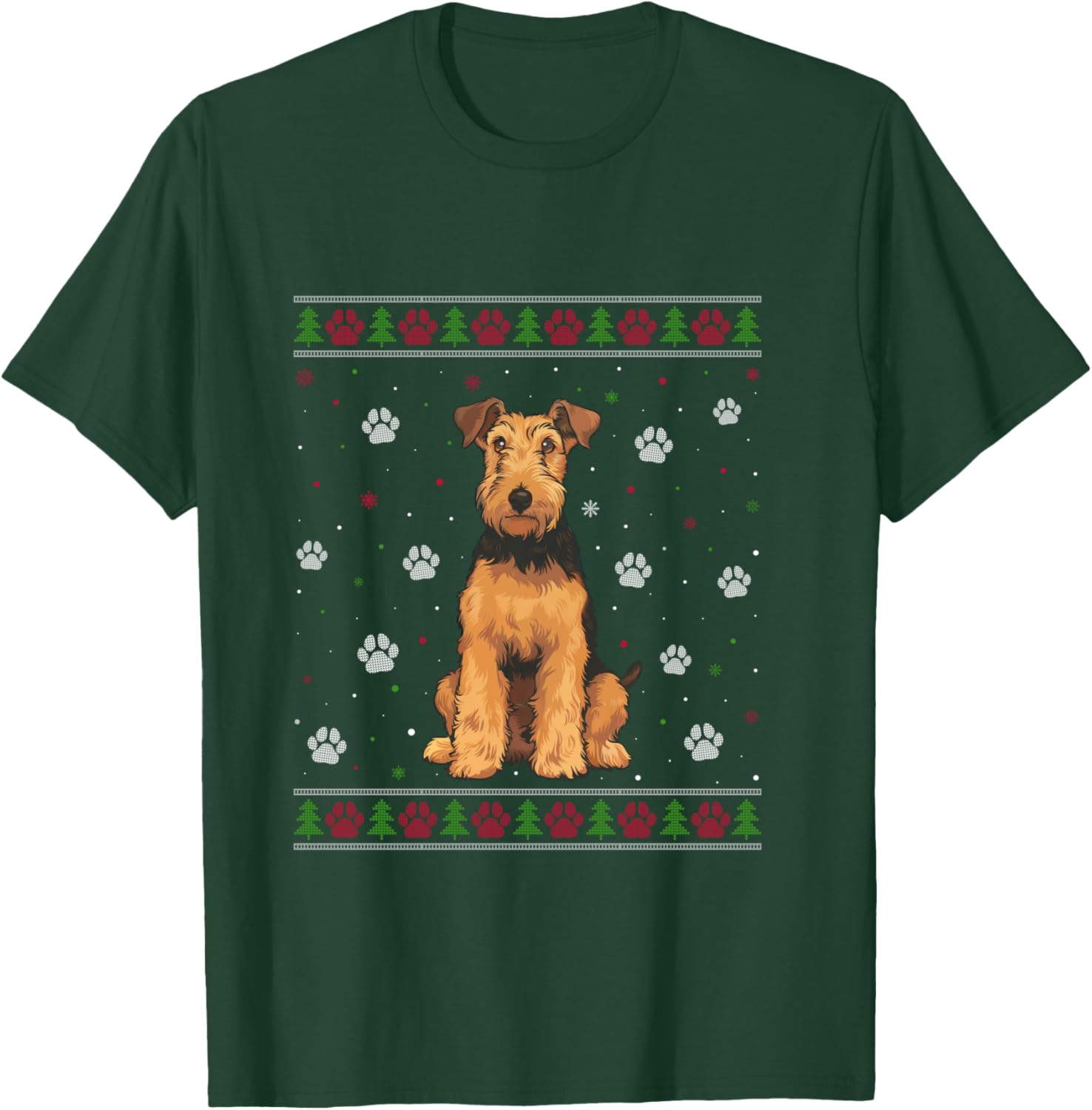 Airedale Terrier Christmas Sweater Xmas Pet Animal Dog Lover T-Shirt - T-Shirt | Forest