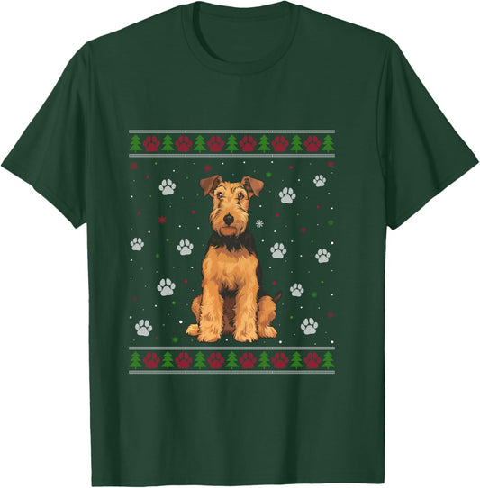Airedale Terrier Christmas Sweater Xmas Pet Animal Dog Lover T-Shirt - T-Shirt | Forest