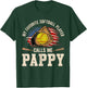 My Favorite Softball Player Calls Me Pappy USA Flag T-Shirt - T-Shirt | Forest