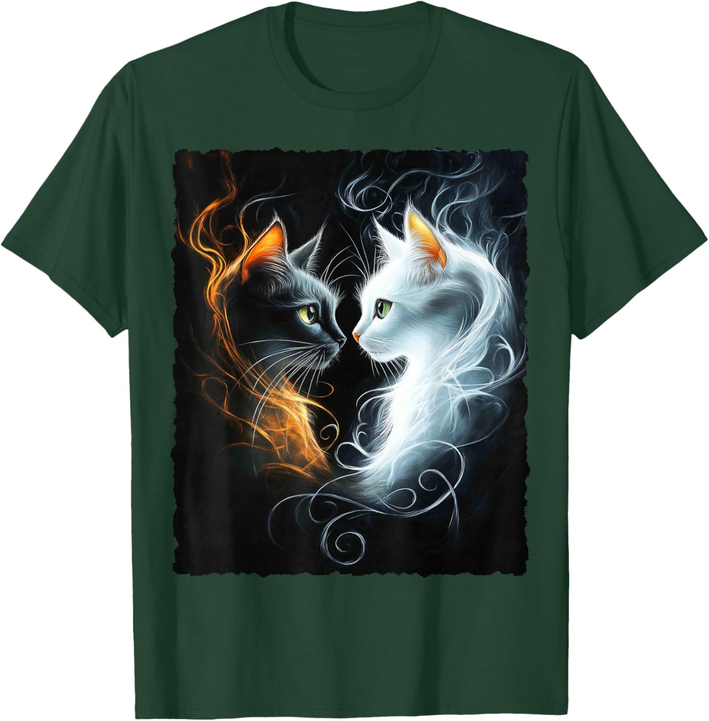 Cute Magical Cat Kitten Fantasy Art Design T-Shirt - T-Shirt | Forest