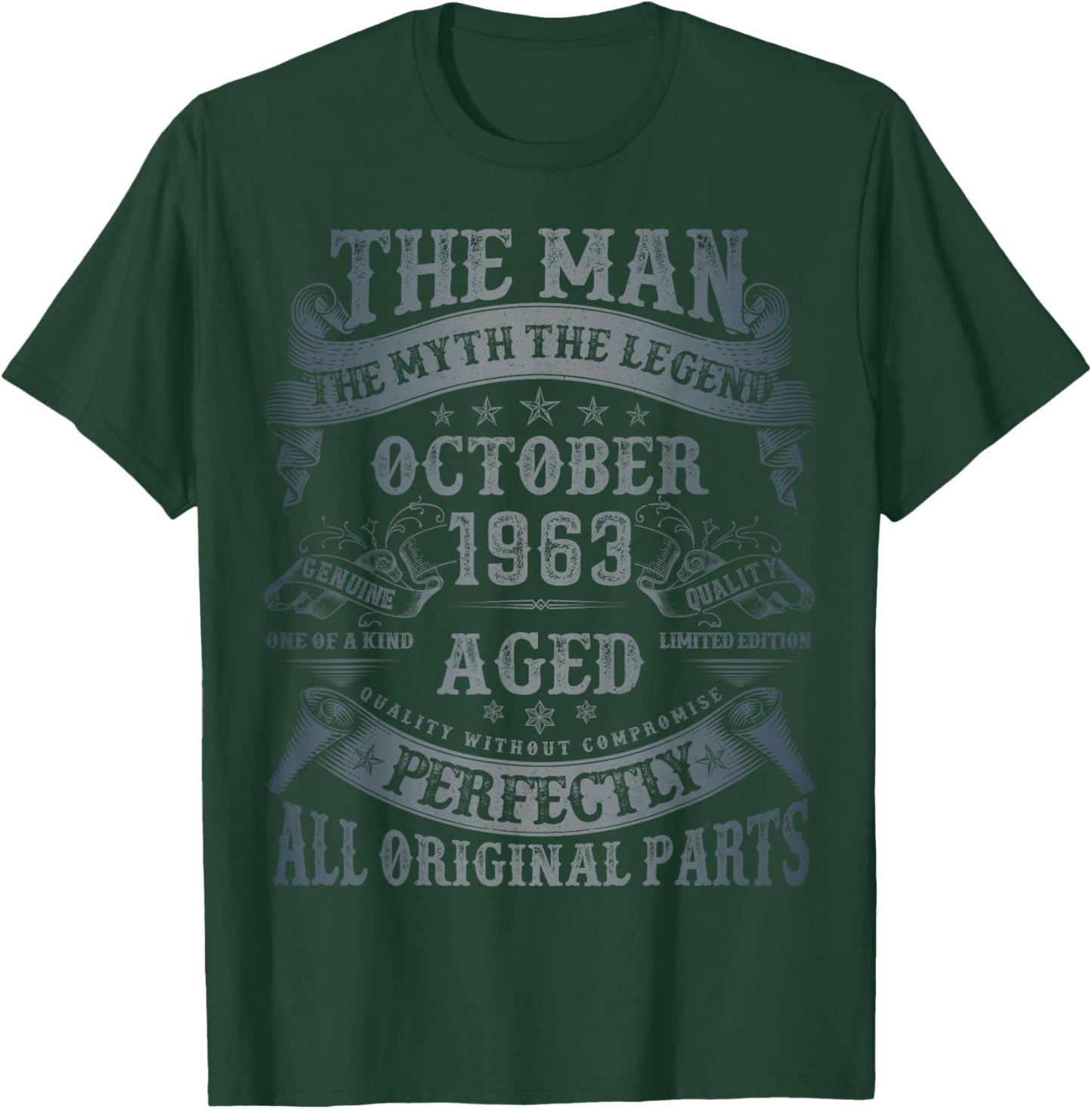 October 1963 62 Year Old Bday Gifts 62nd Birthday T-Shirt - T-Shirt | Forest