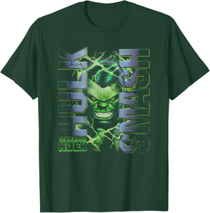 Marvel Comics Incredible Hulk Smash Green Portrait T-Shirt - T-Shirt | Forest