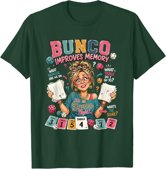 Bunco Improves Memory Funny Bunco Night Dice Game Women T-Shirt - T-Shirt | Forest