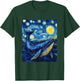 Whale - Van Gogh Style - Starry Night Graphic T-Shirt - T-Shirt | Forest