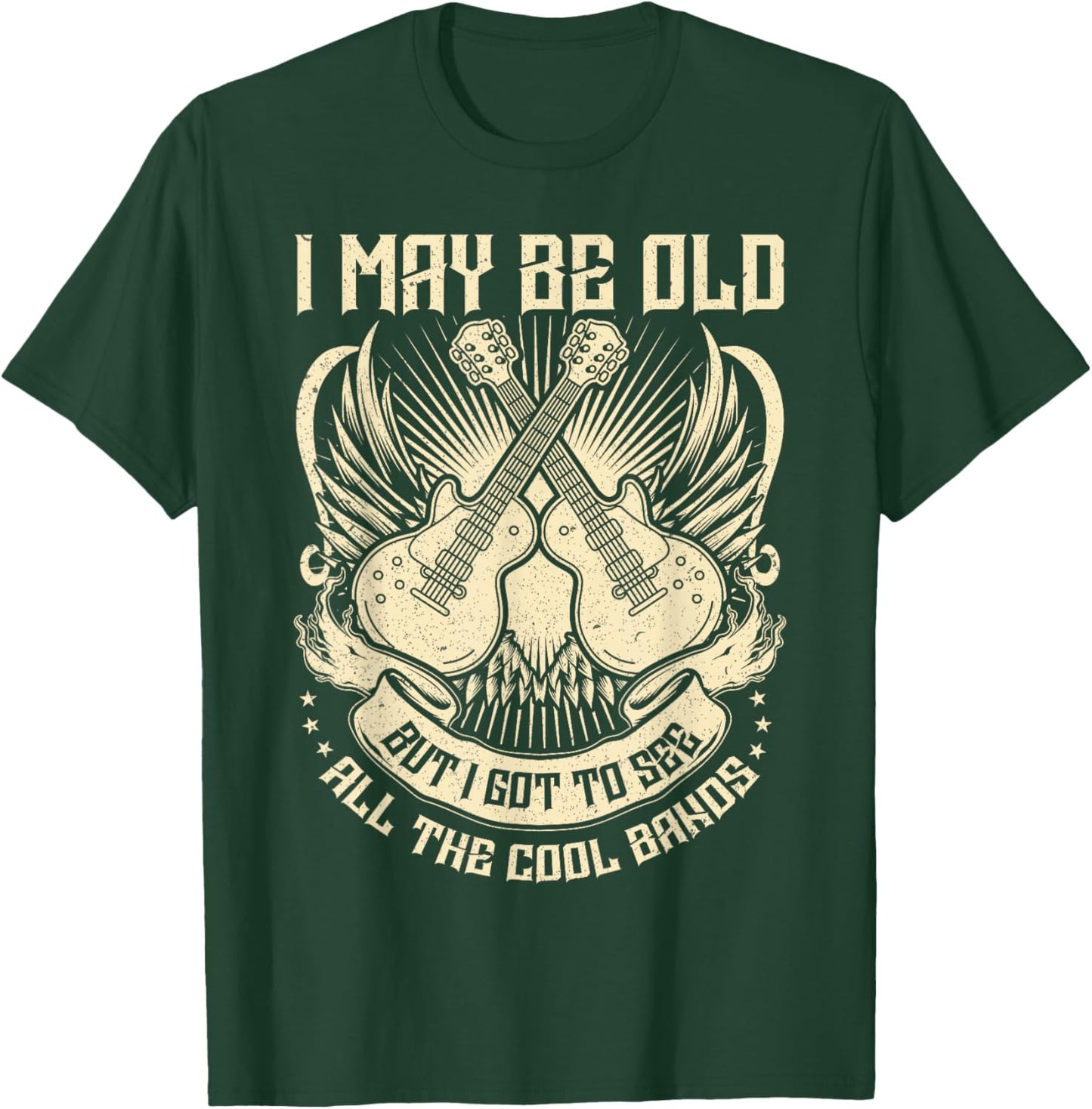 I May Be Old But I Got to See All The Cool Band Rock Concert T-Shirt - T-Shirt | Forest