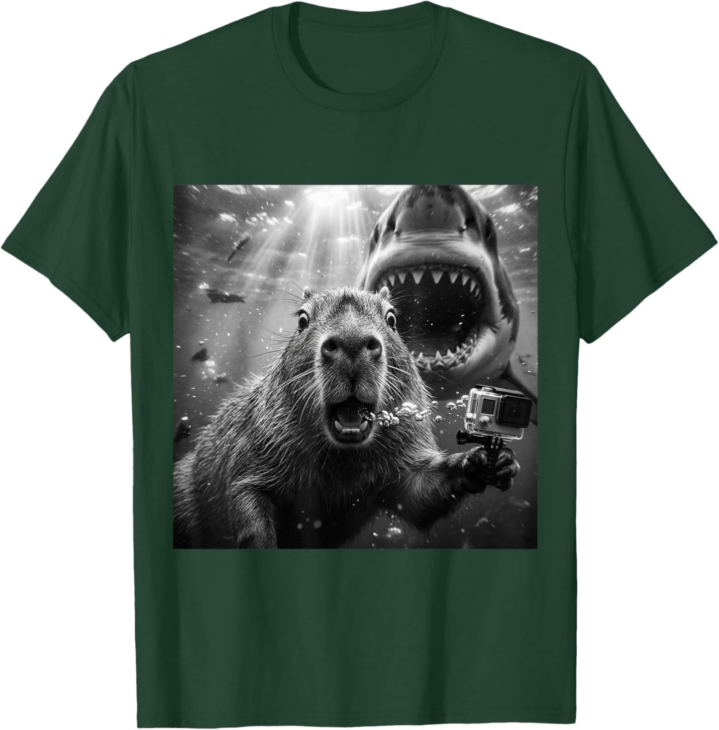Capybara Selfie Unterwasser Lustige Szene Illustration T-Shirt - T-Shirt | Forest