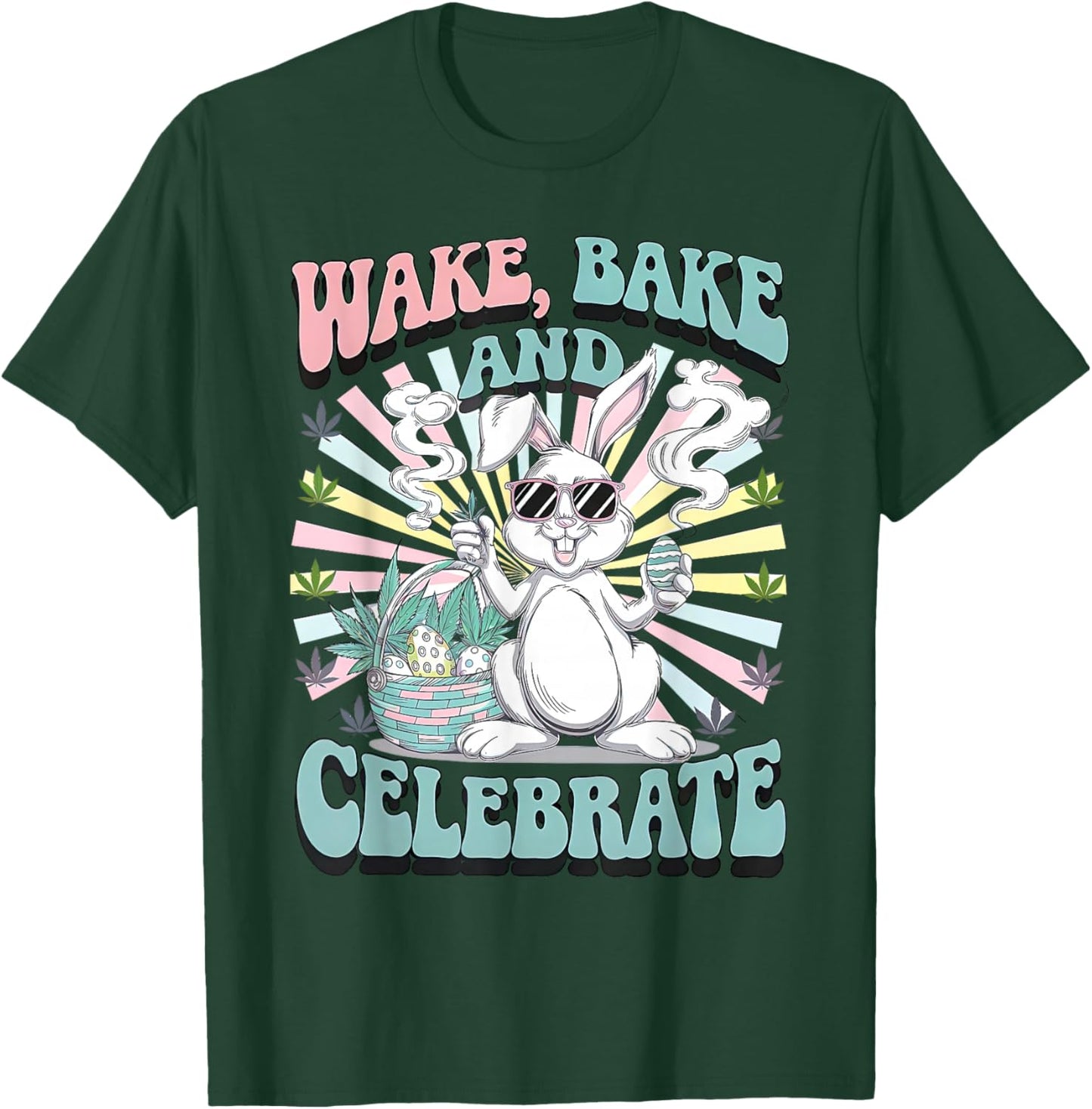 Easter Bunny Marijuana Cannabis Stoned 420 Weed Happy 420 T-Shirt - T-Shirt | Forest