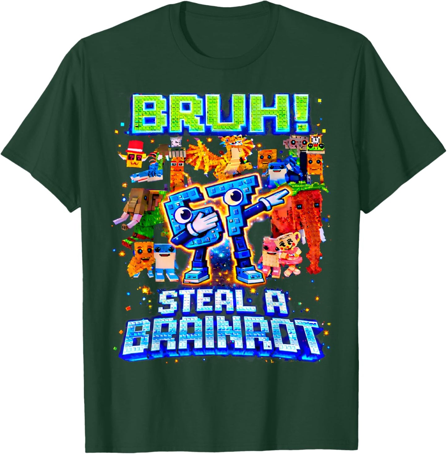 Bruh 67 Steal A Brainrot Funny Gifts for Boys Kids Youth T-Shirt - T-Shirt | Forest