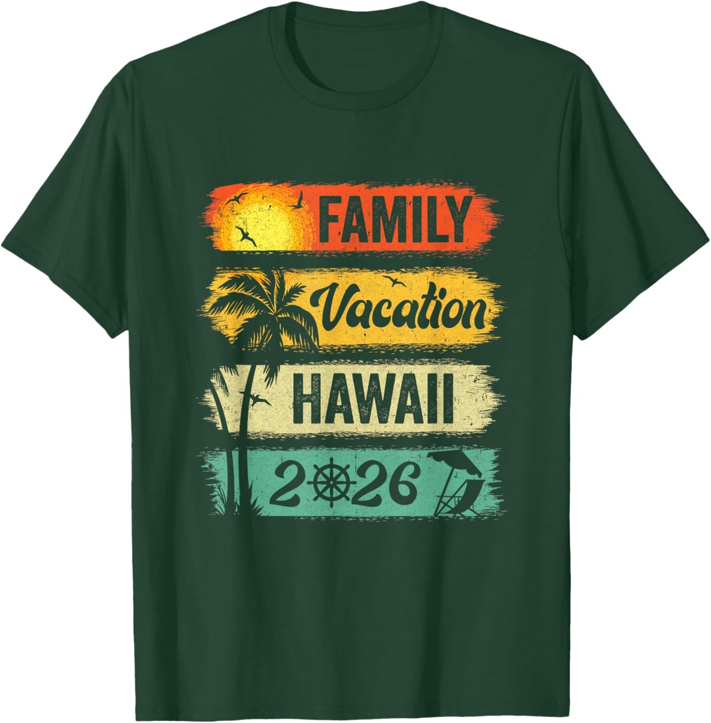 Family Hawaii Vacation 2026 Funny Matching Group Family T-Shirt - T-Shirt | Forest