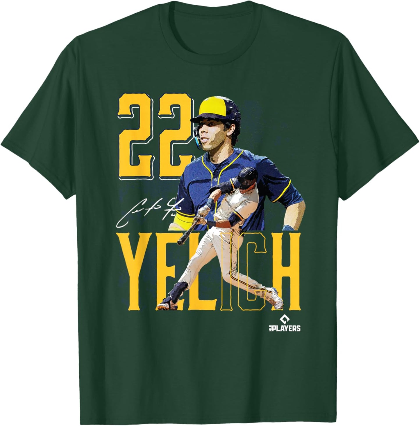 Christian Yelich | Milwaukee baseball | Players | MLBYCN3003 T-Shirt - T-Shirt | Forest