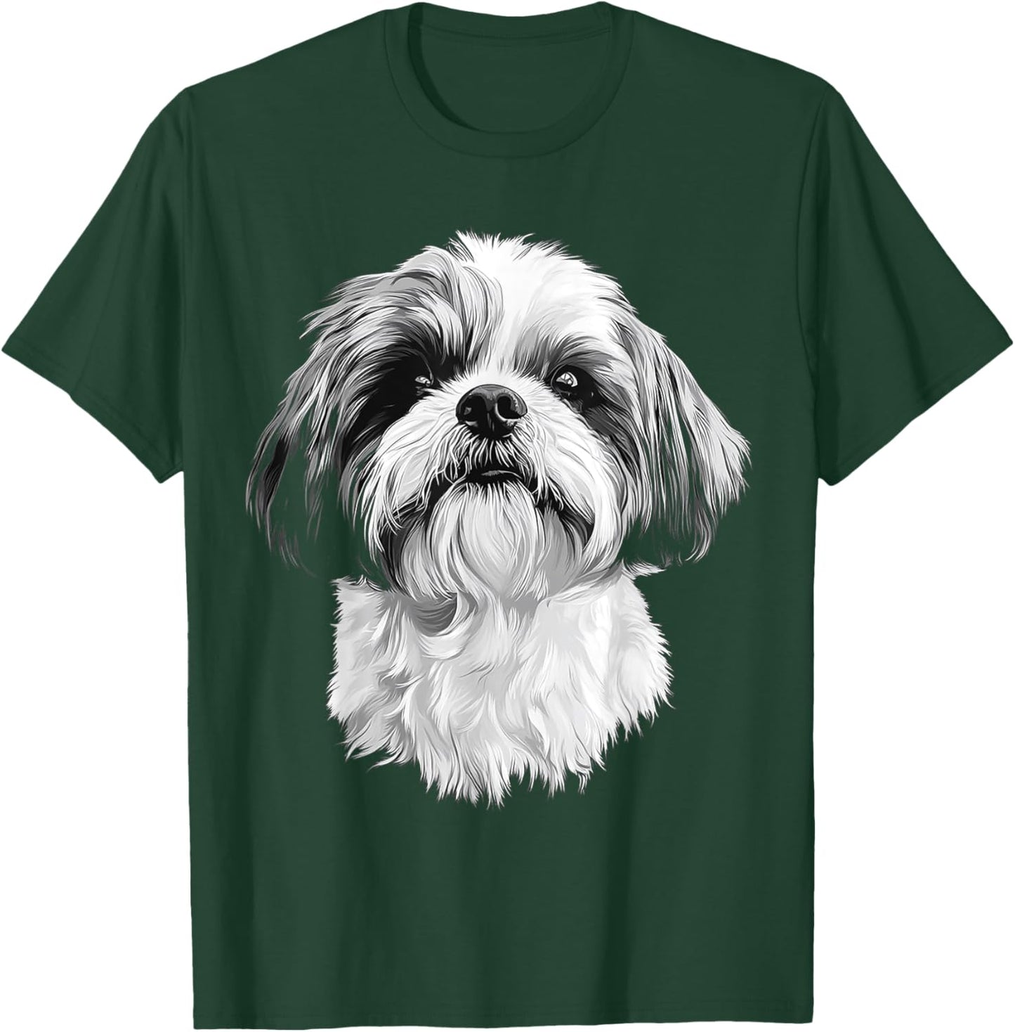 Shih Tzu Dog Motif Pet Artwork Shih Tzu T-Shirt - T-Shirt | Forest