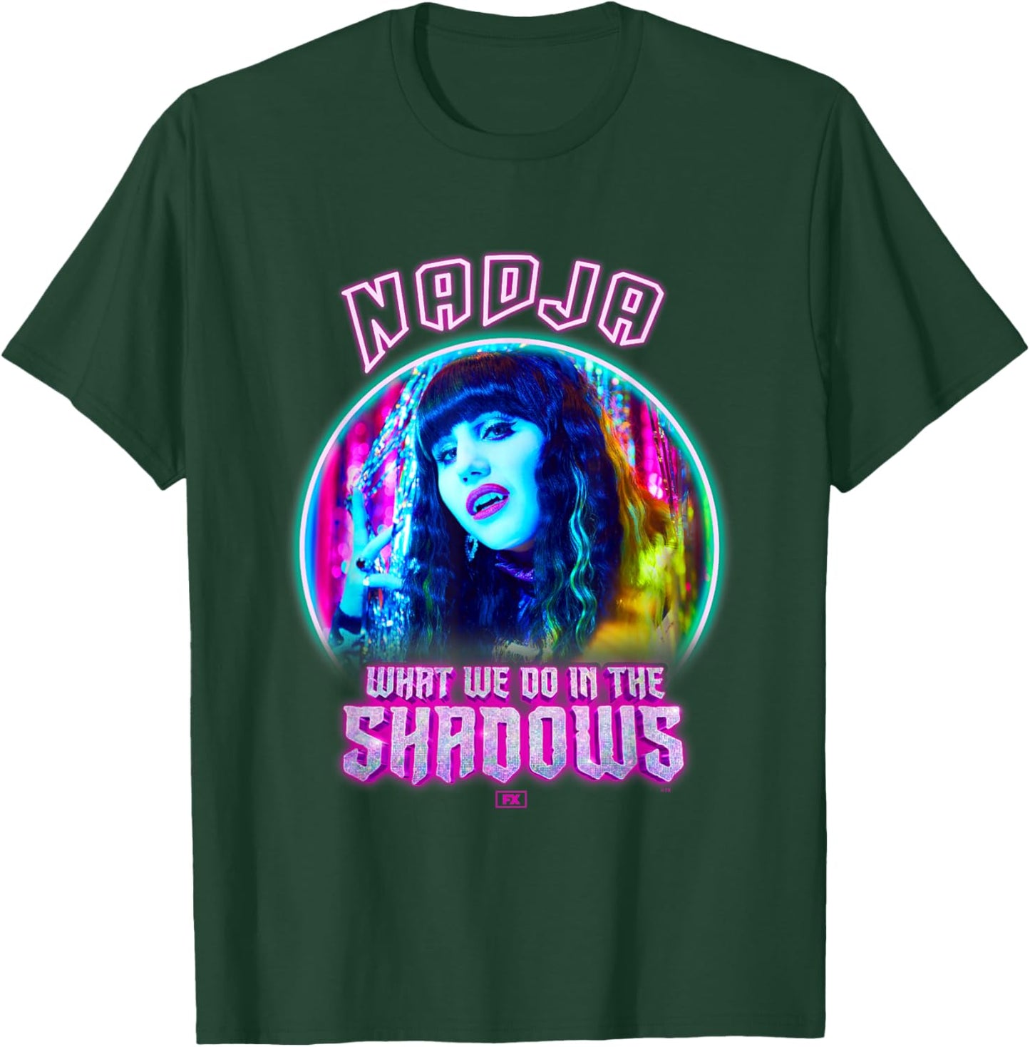What We Do In The Shadows Cool Nadja Big Chest Neon Portrait T-Shirt - T-Shirt | Forest