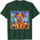 4th of July Cow Patriotic Heart Glasses USA Floral Leopard T-Shirt - T-Shirt | Forest