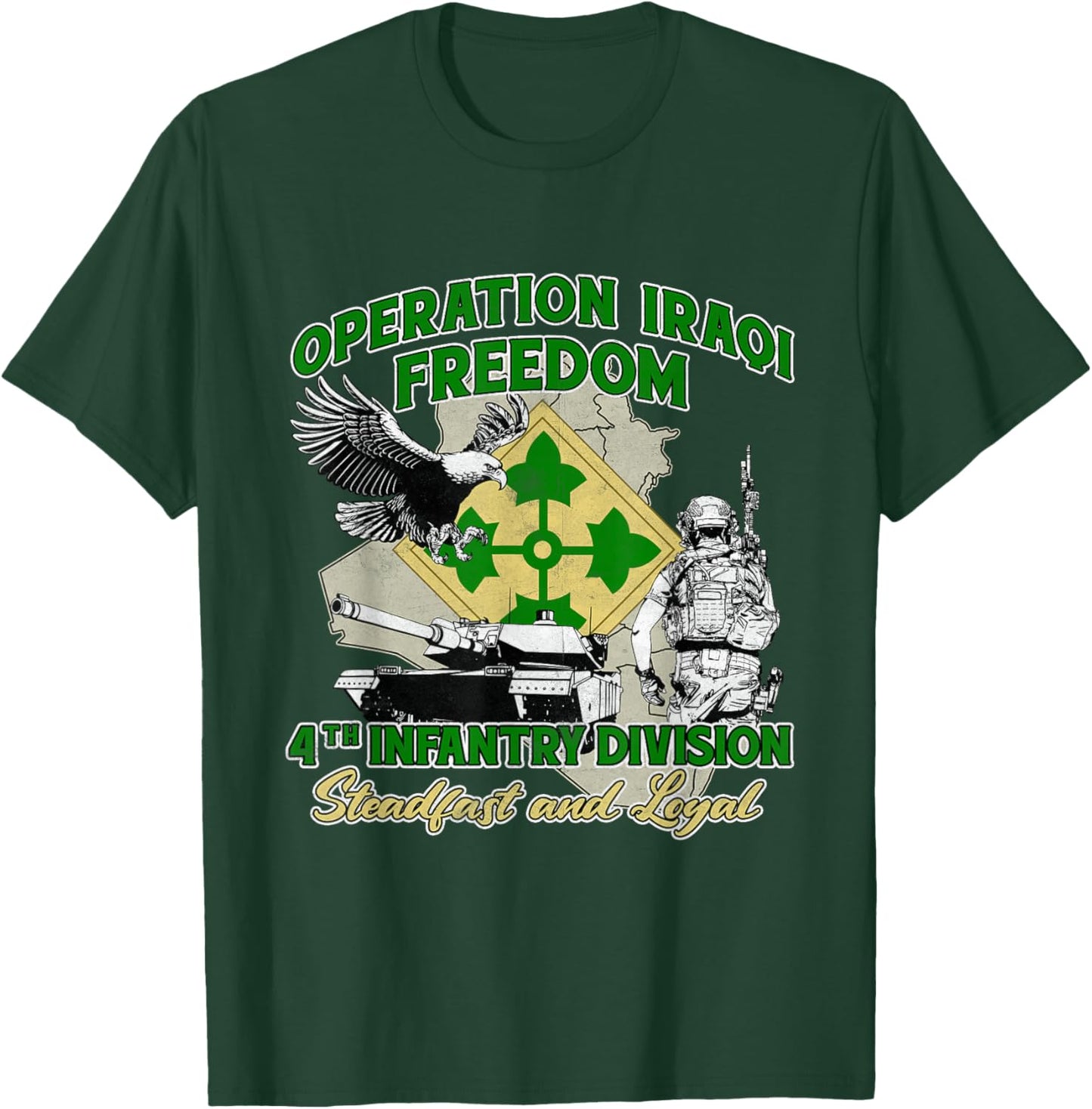 4th Infantry Division - Operation Iraqi Freedom OIF Veteran T-Shirt - T-Shirt | Forest