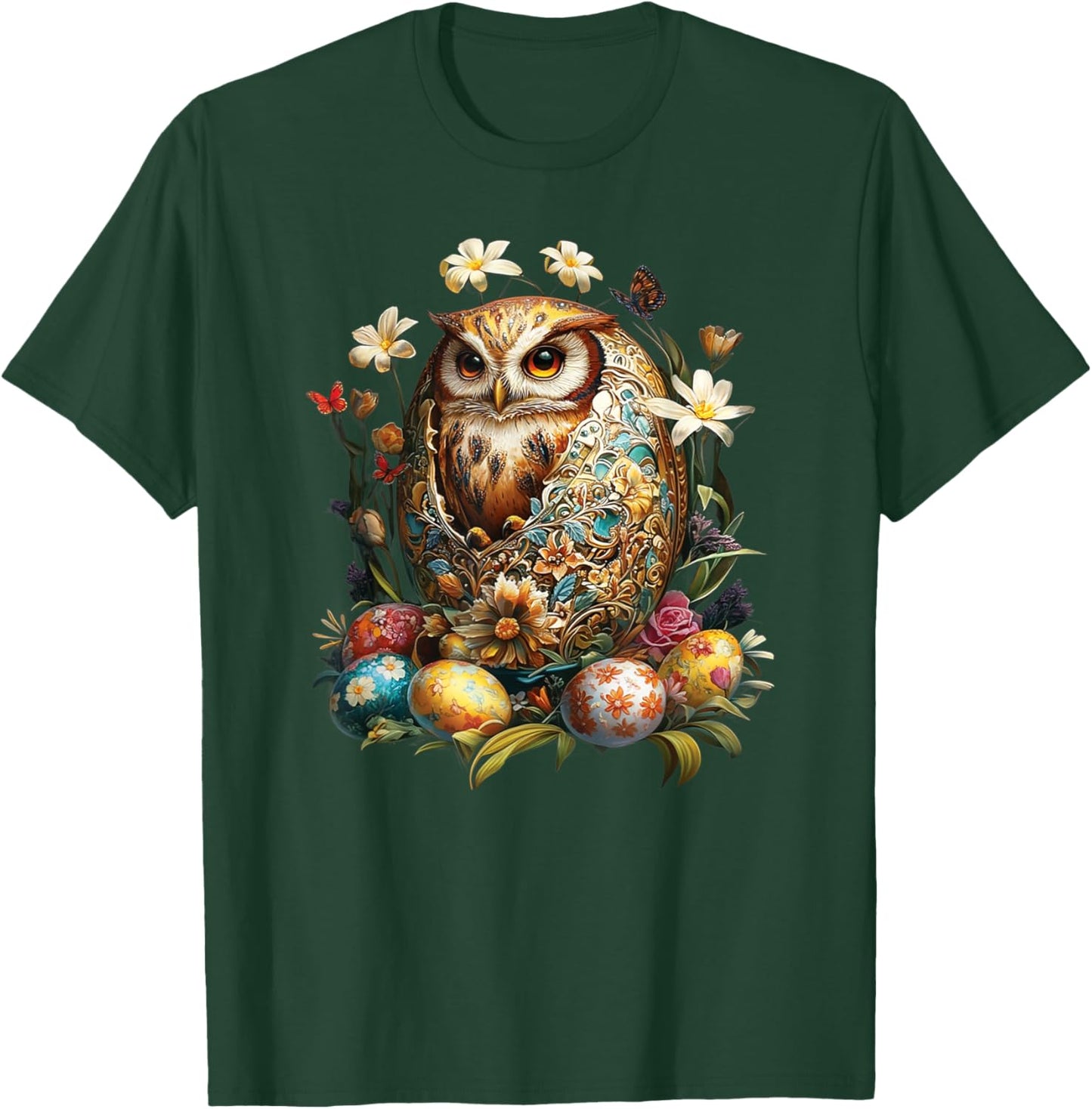 Easter Eggs - An Owl From An Easter Egg, Happy Easter Day T-Shirt - T-Shirt | Forest