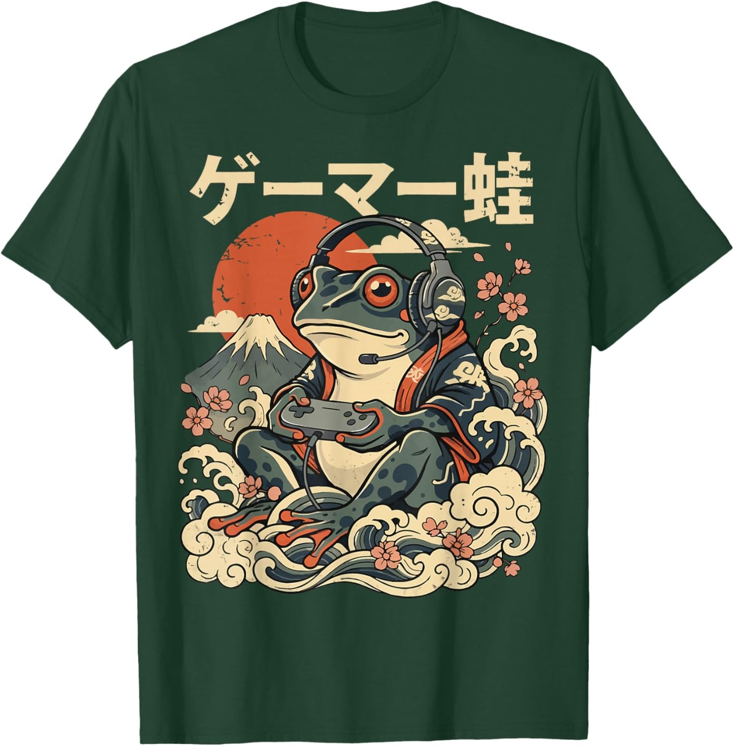 Japanese Gamer Frog Japan Anime Gaming T-Shirt - T-Shirt | Forest