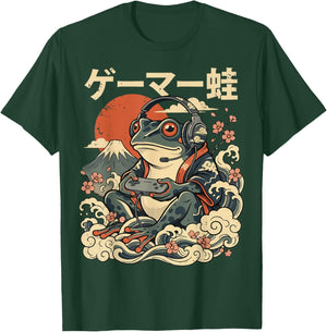 Japanese Gamer Frog Japan Anime Gaming T-Shirt - T-Shirt | Forest
