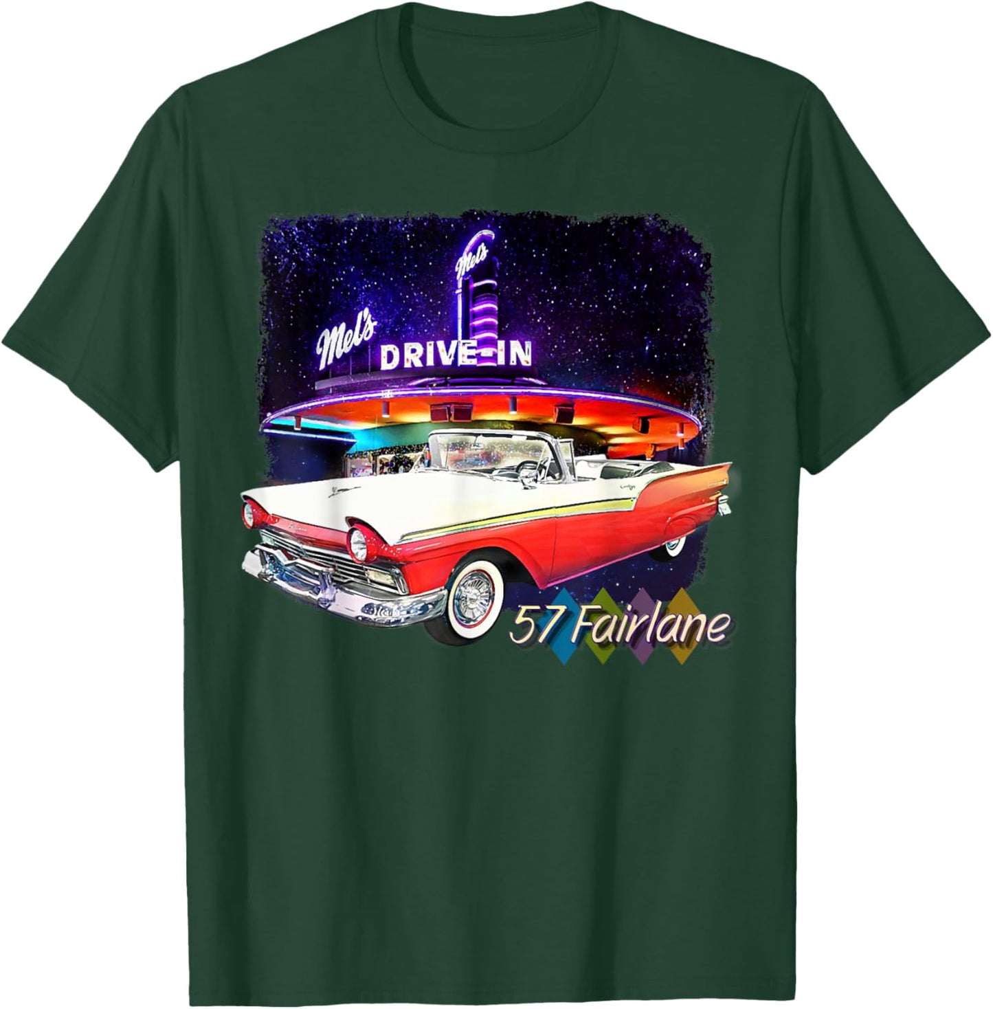 1957 57 Fairlane, Classic Car Art T-Shirt - T-Shirt | Forest