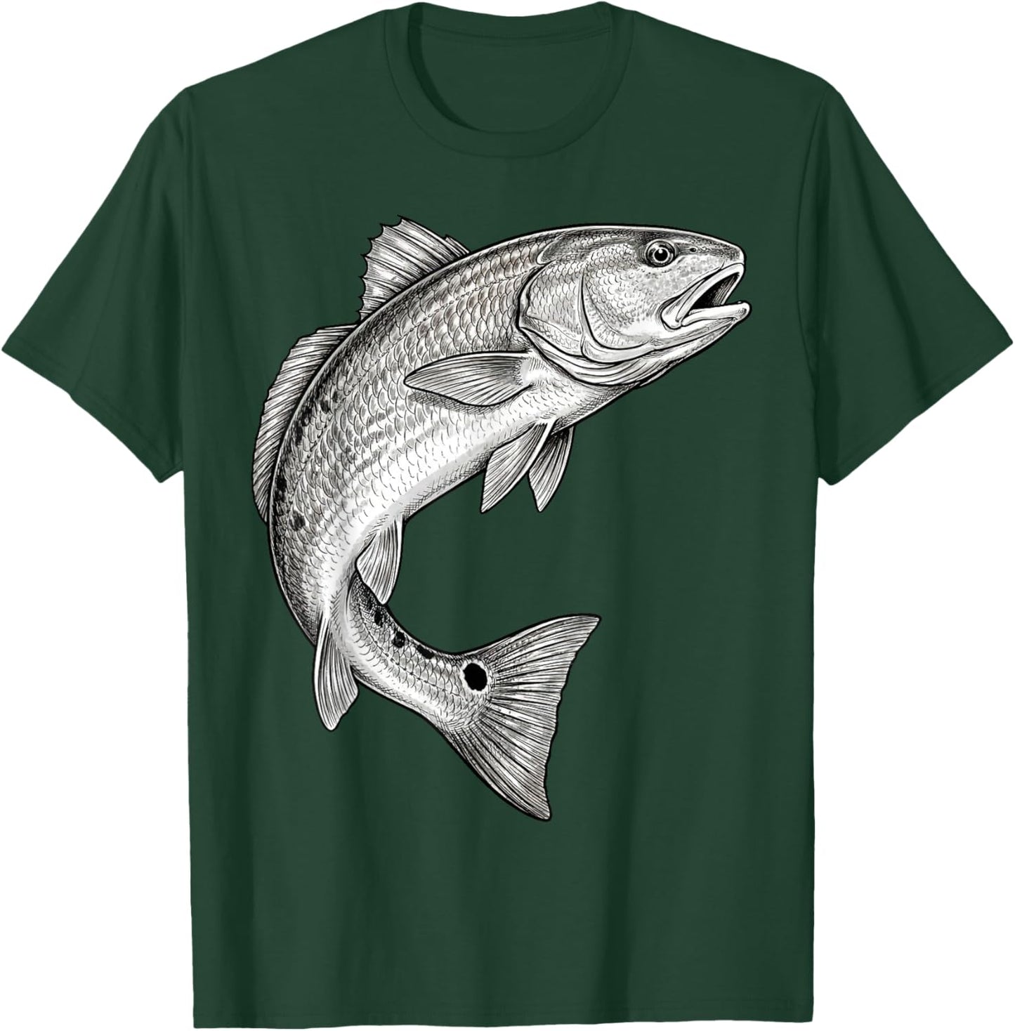 Vintage Redfish Fish Fishing Fisherman Angler T-Shirt - T-Shirt | Forest