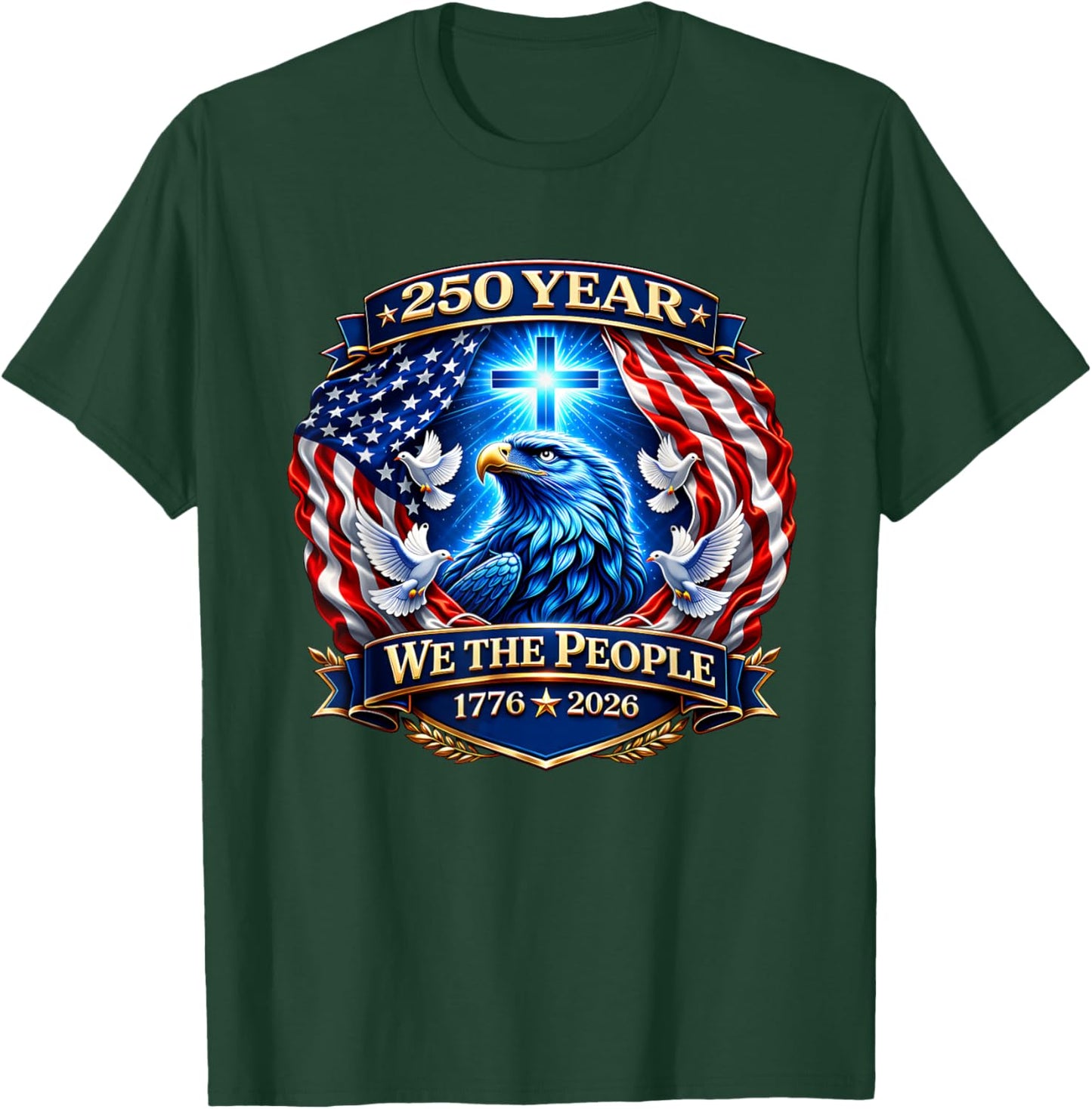 250th Anniversary USA Patriotic 250 Years American 4th July T-Shirt - T-Shirt | Forest