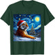Christmas Tiger Santa Hat Van Gogh Starry Night Holiday T-Shirt - T-Shirt | Forest