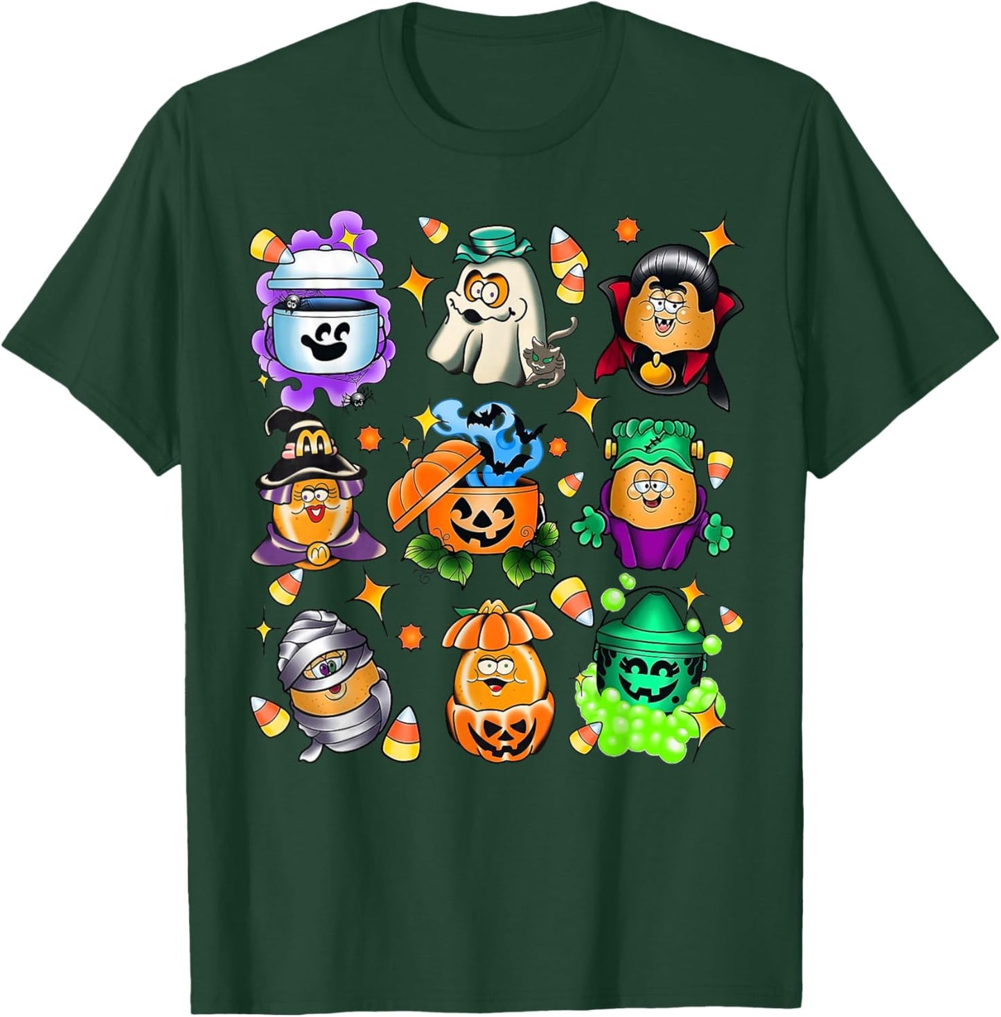 Vintage Funny Nuggets Meal Bucket Halloween Spooky Season T-Shirt - T-Shirt | Forest