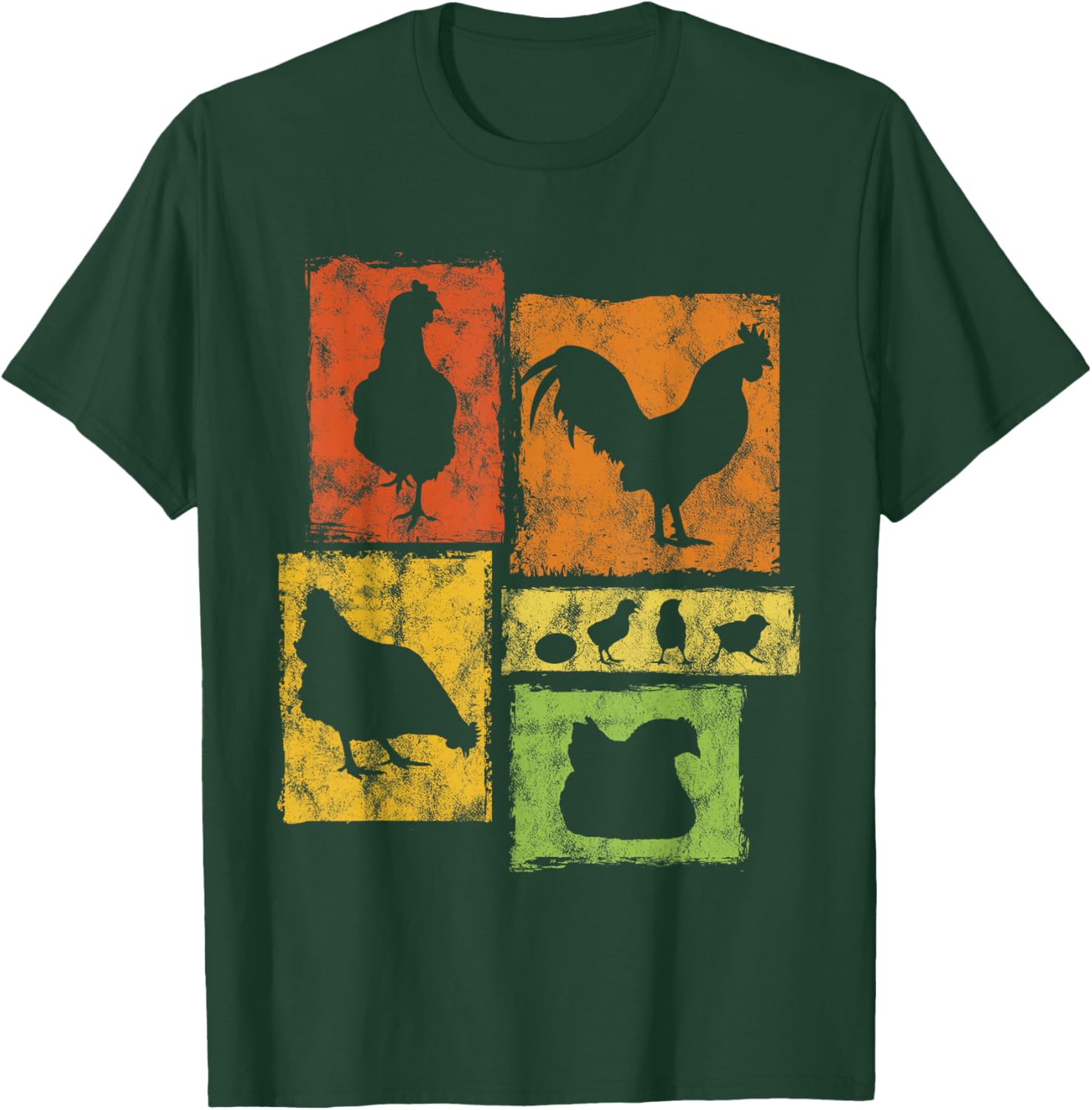 Funny Chicken Farmer Graphic I Love Chickens Men Women Kids T-Shirt - T-Shirt | Forest