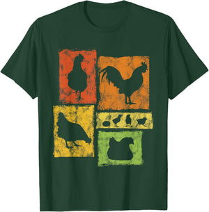 Funny Chicken Farmer Graphic I Love Chickens Men Women Kids T-Shirt - T-Shirt | Forest