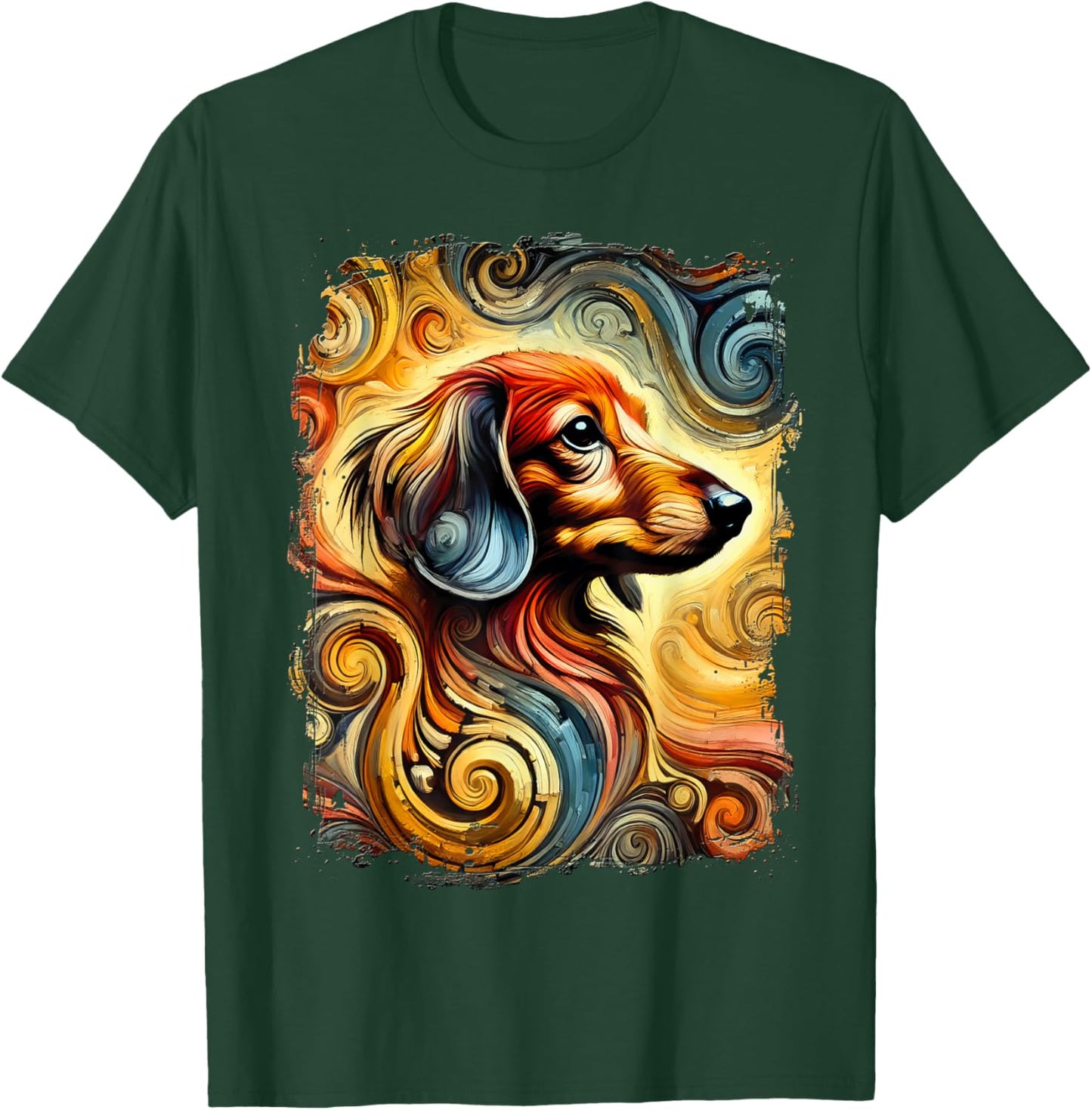 Cute Dachshund Colourful Artwork T-Shirt - T-Shirt | Forest