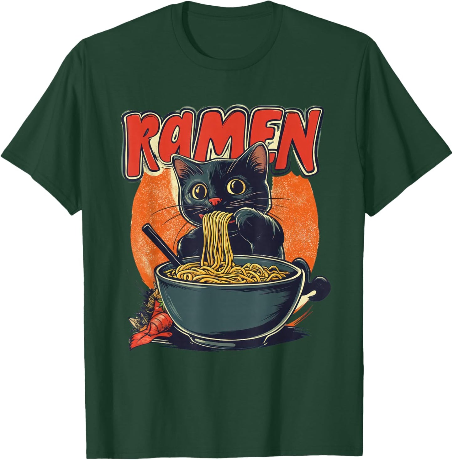 Anime Cat Ramen Kawaii japanese cat kawaii manga T-Shirt - T-Shirt | Forest