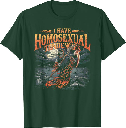 I Have Homosexual Tendencies Men Funny Skeleton Meme T-Shirt - T-Shirt | Forest