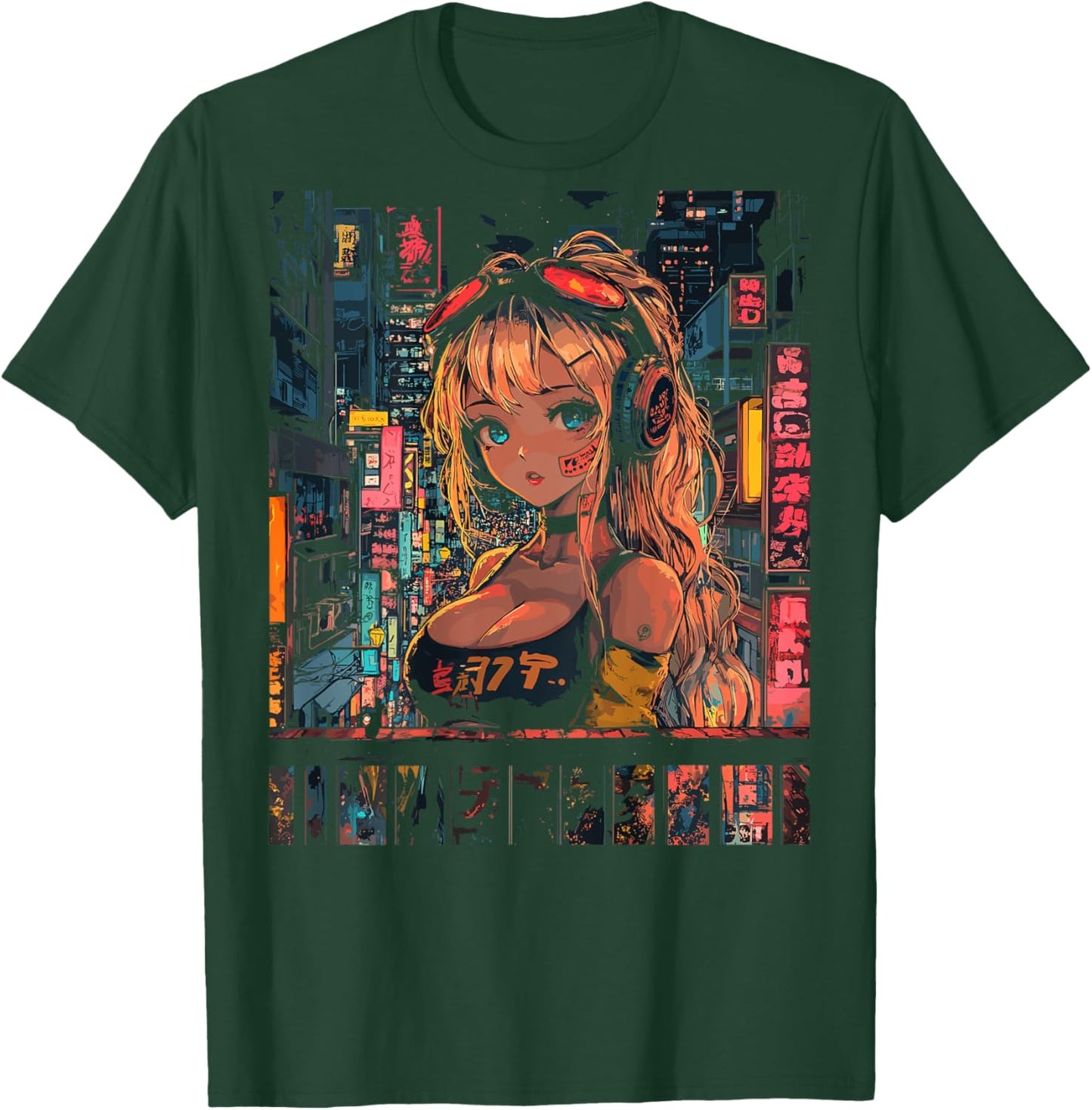 Anime Girl Japan Back Printed Graphic T-Shirt - T-Shirt | Forest