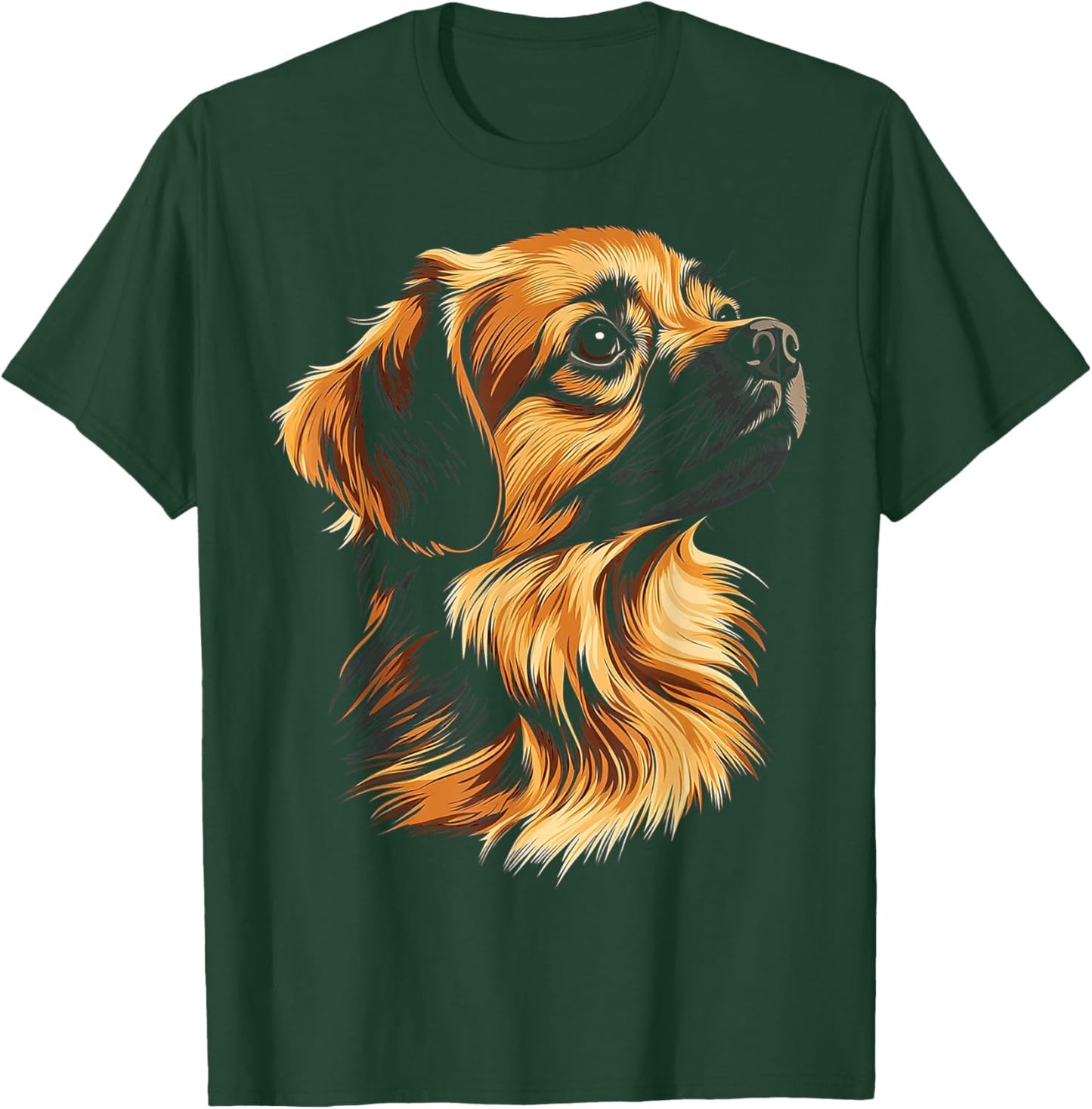 Tibetan Spaniel Dog Motif Pet Illustration Tibetan Spaniel T-Shirt - T-Shirt | Forest