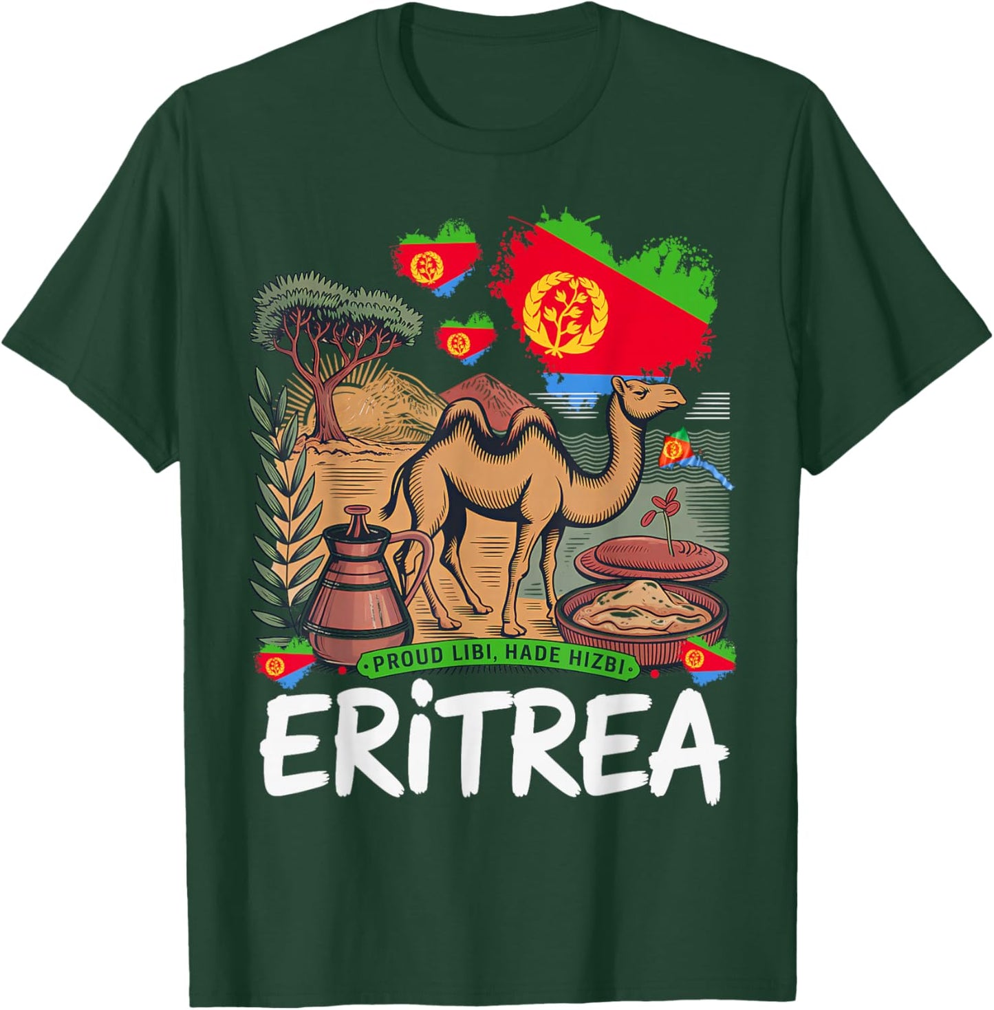 Eritrean Flag Outfit Idea & Eritrea Heritage T-Shirt - T-Shirt | Forest