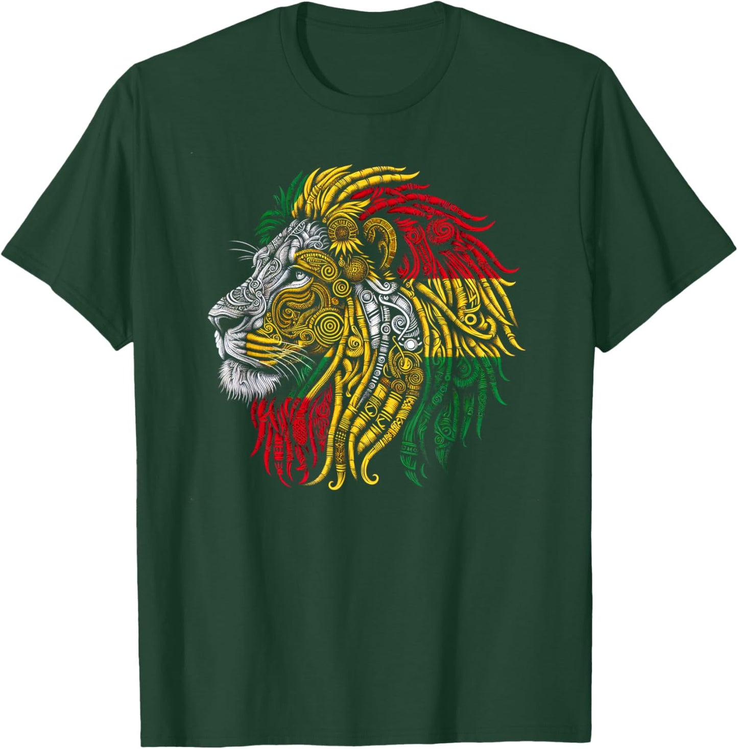 Heritage Rasta Lion T-Shirt - T-Shirt | Forest