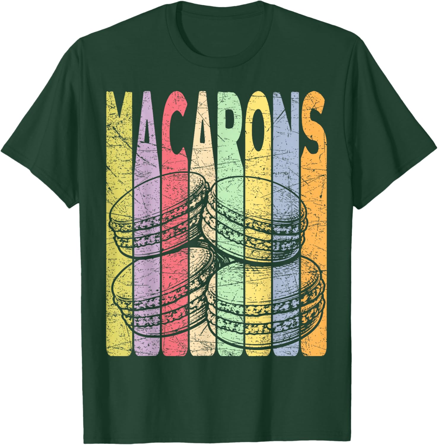 Macarons Vintage French Macaron Confection T-Shirt - T-Shirt | Forest